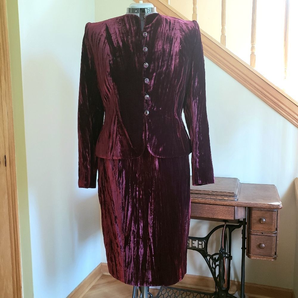 YSL Velvet Jacket and Skirt Rive Gauche YSL Size 44